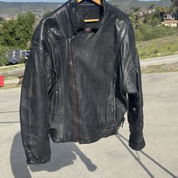Vintage Clout Black Leather Café Racer Jacket | Genuine Leather | Size 44