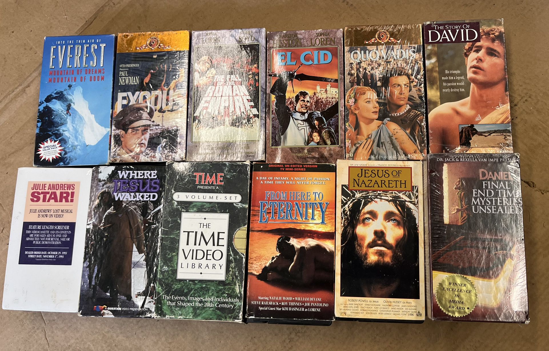 Video Tapes - Clasic  Historic, Christian Movie Sets