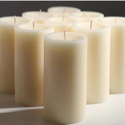 Ivory Pillar Candles  (6)