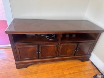 dark wood traditional media console TV stand