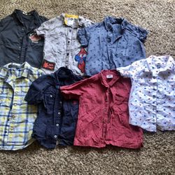 Boys Button Up Short Sleeve Tops
