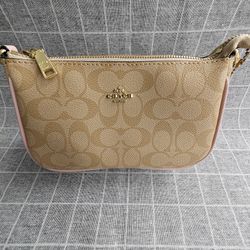  Signature Canvas Womens Clutch Small Tote Shoulder Bag 