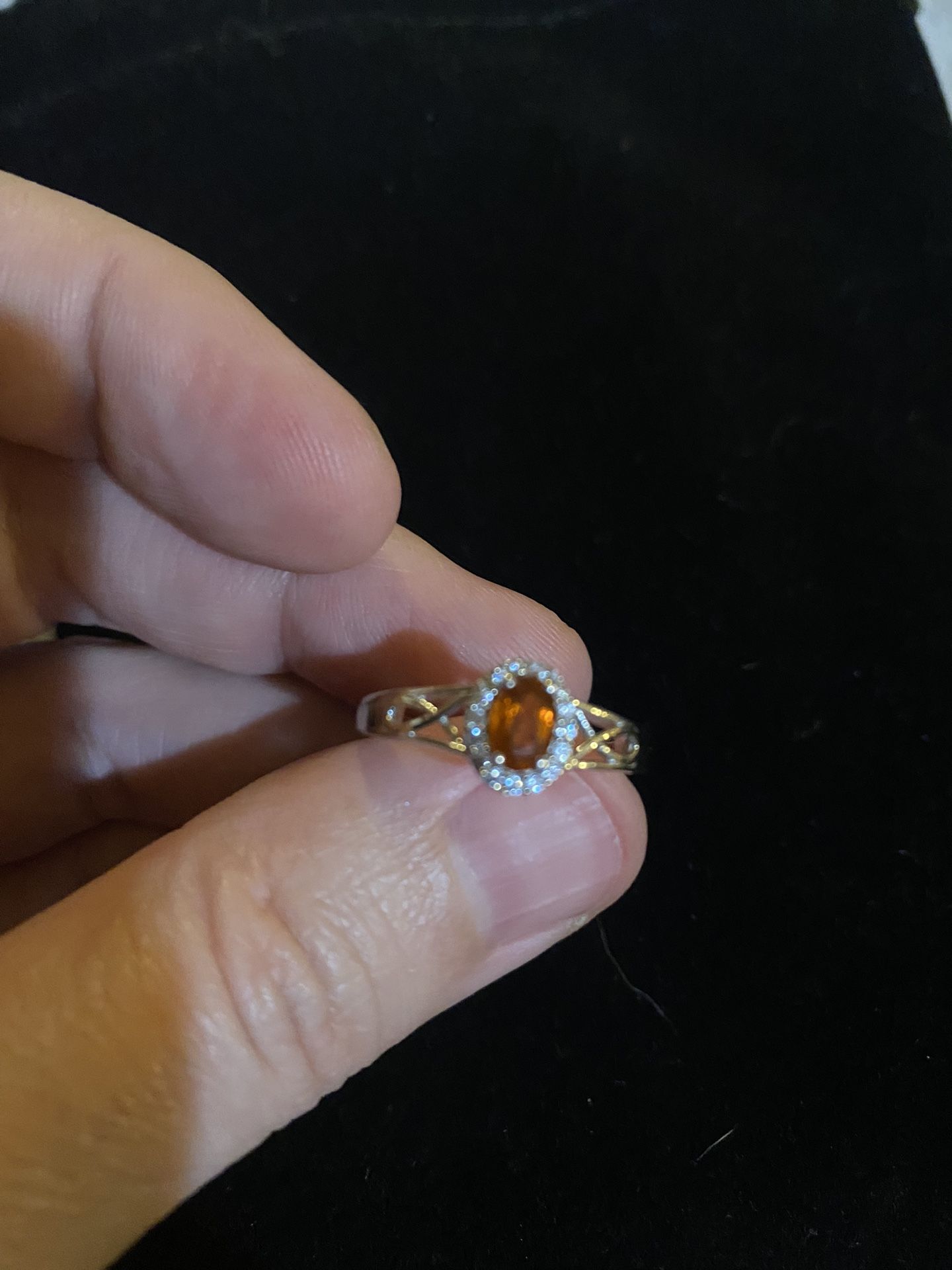 Beautiful Tangerine Kyanite silver ring - Sz 7.5 - new!