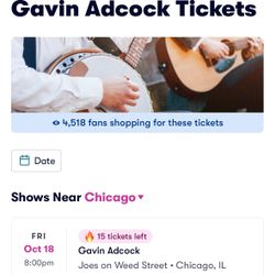 4 Gavin Adcock Tickets 