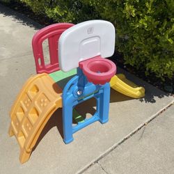 Toddler Playset With Slide, Steps And Basketball Hoop 