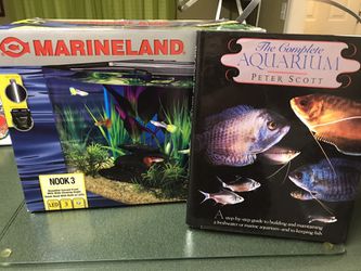 Marineland Nook 3 Acrylic Seamless Aquarium and book