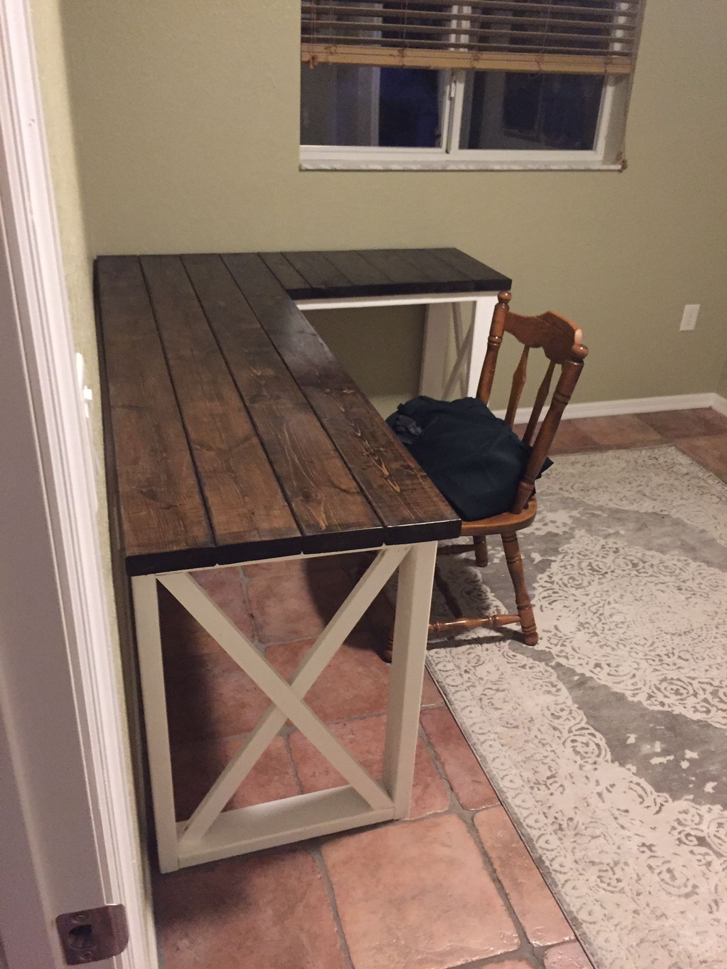 Farmhouse L shaped office desk