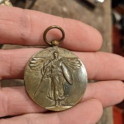 Antique WWI Bronze Metal The Great War For Civilization Service Award Victory US