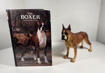 VERONESE DESIGN BOXER DOG FIGURE AND BOOK