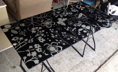 Black Glass Top Desk
