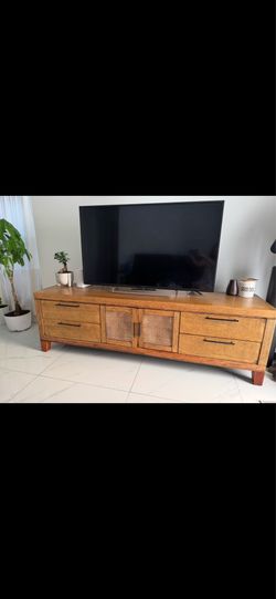 Wood Console cabinet entertainment center