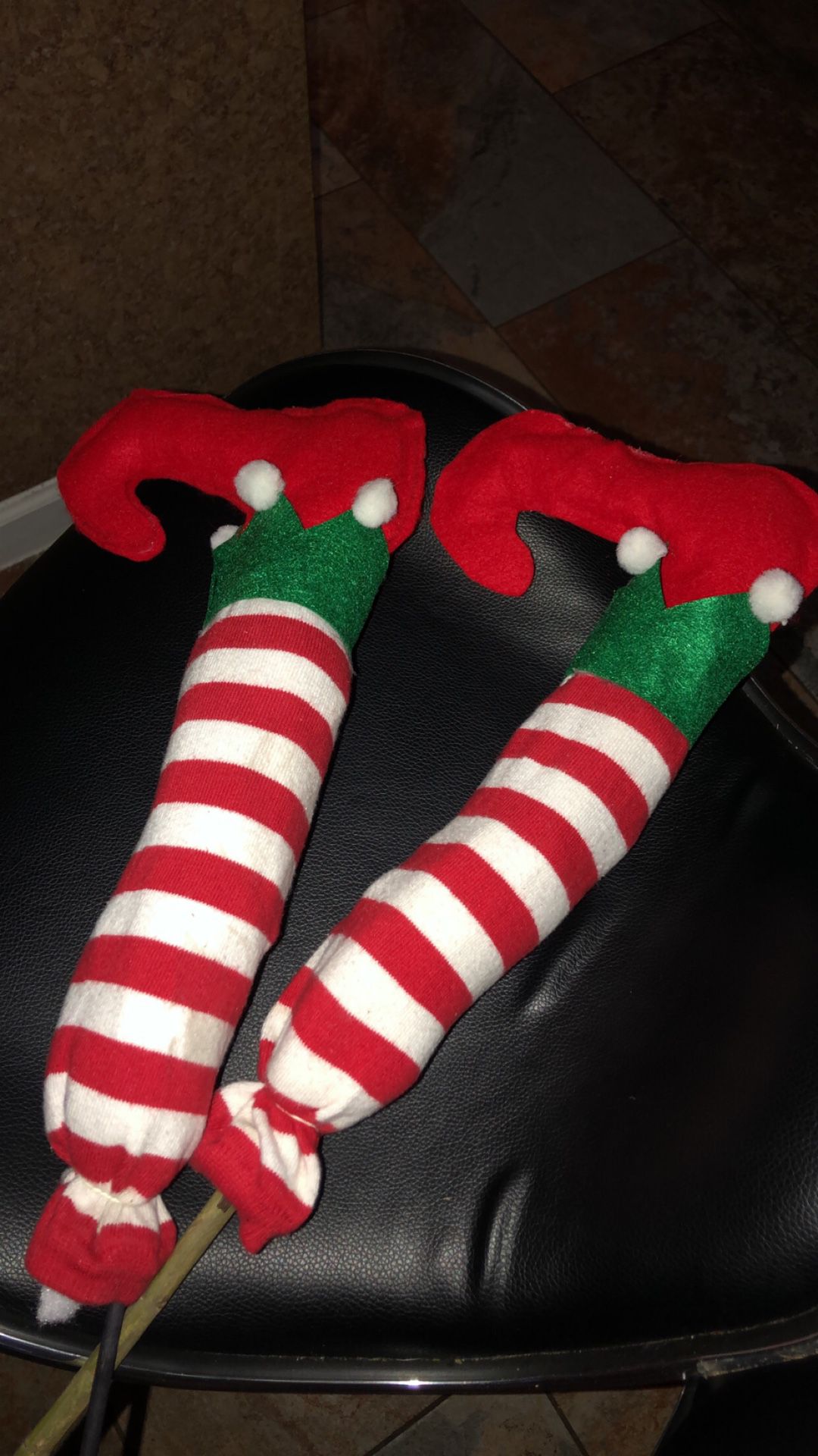 Elf legs home made for Christmas decor