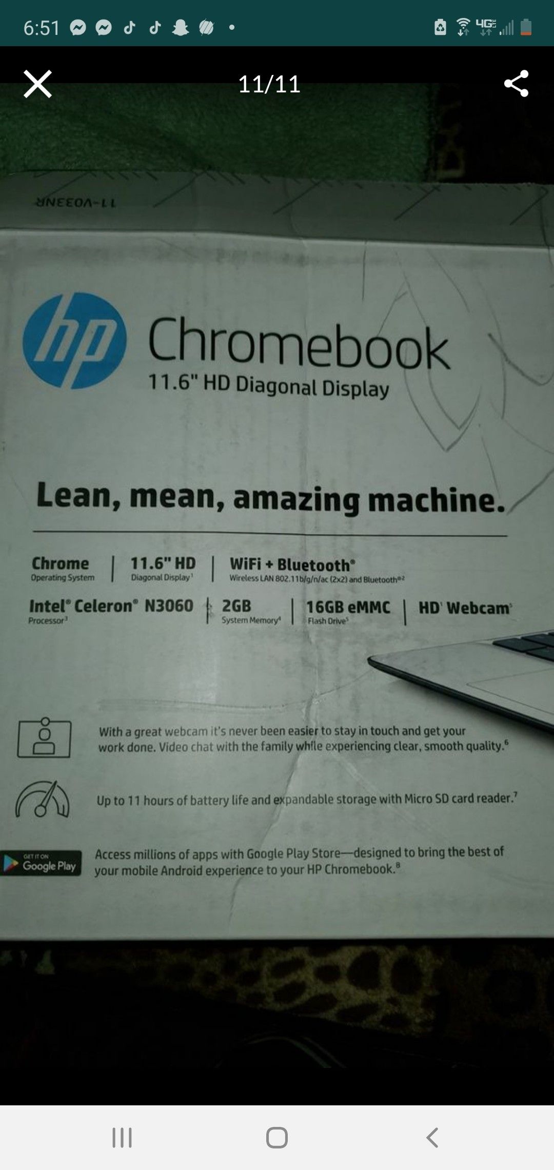 Hp chromebook pick up only