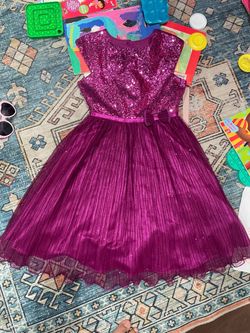 Girls Purple Sequin Party Dress