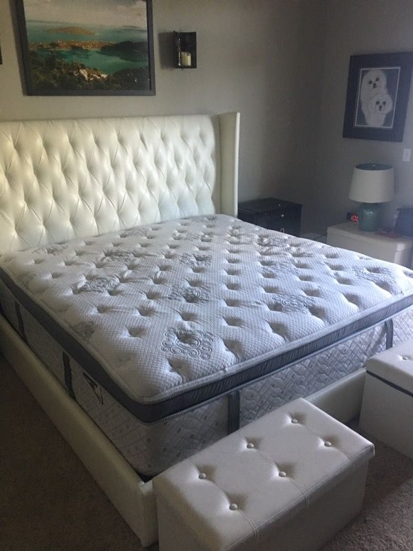 Englander Pillow Top Roosevelt Visco Hotel Collection King Mattress and Frame- Paid Over $5K - $650