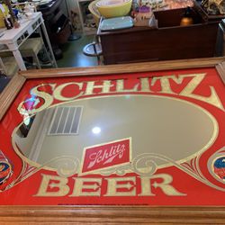 27x21 vintage SCHLITZ 1981 mirror advertisement sign. Great man cave or garage item.  Great gift!  165.00  Johanna at Antiques and More. Located at 31