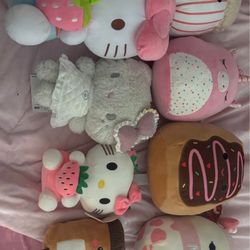 Hello Kitty And Squishmallow Plushies