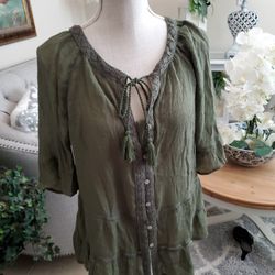 Xl Green  Blouse 
