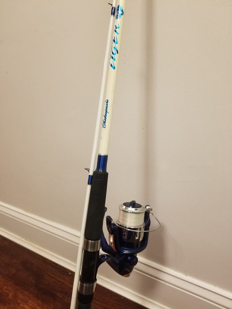 Shakespeare Tiger 7' Rod And Reel Spinning Fishing Ugly Stick Fluke Flounder Blackfish Sheepshead Striped Bass Blue Porgy Combo