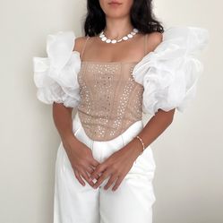 Handmade Puffy Bridal Organza Arm Sleeves – Elegant & Statement Look 🤍