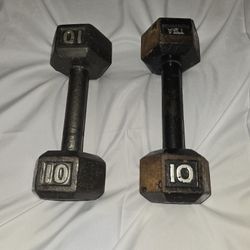 Pair of 10lb Dumbbells – Heavy Use, Low Price!
