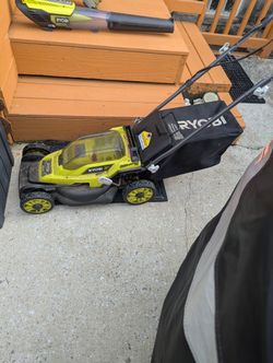 Ryobi Battery Mower With Blower and Edger