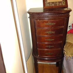 Solid Wood Antique Jewelry Box About 3' Airmoir Storage 