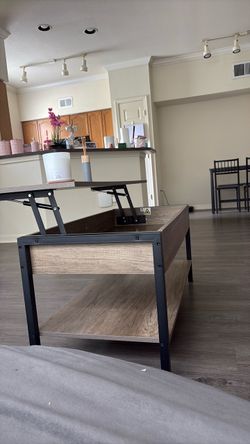 Lift-Top Coffee Table with Storage Shelf