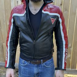 Dainese Racing Men's Leather Motorcycle Jacket