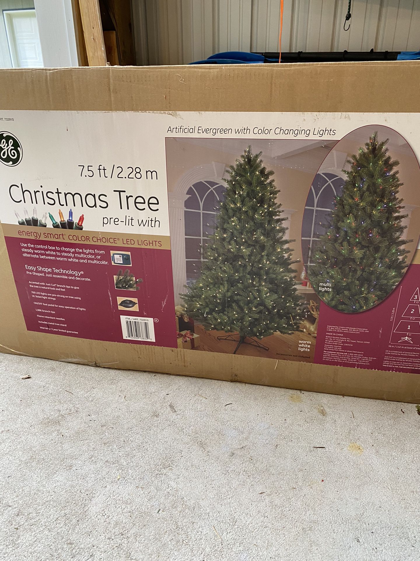Artificial Christmas Tree- 7 Ft, Colored Or White Lights