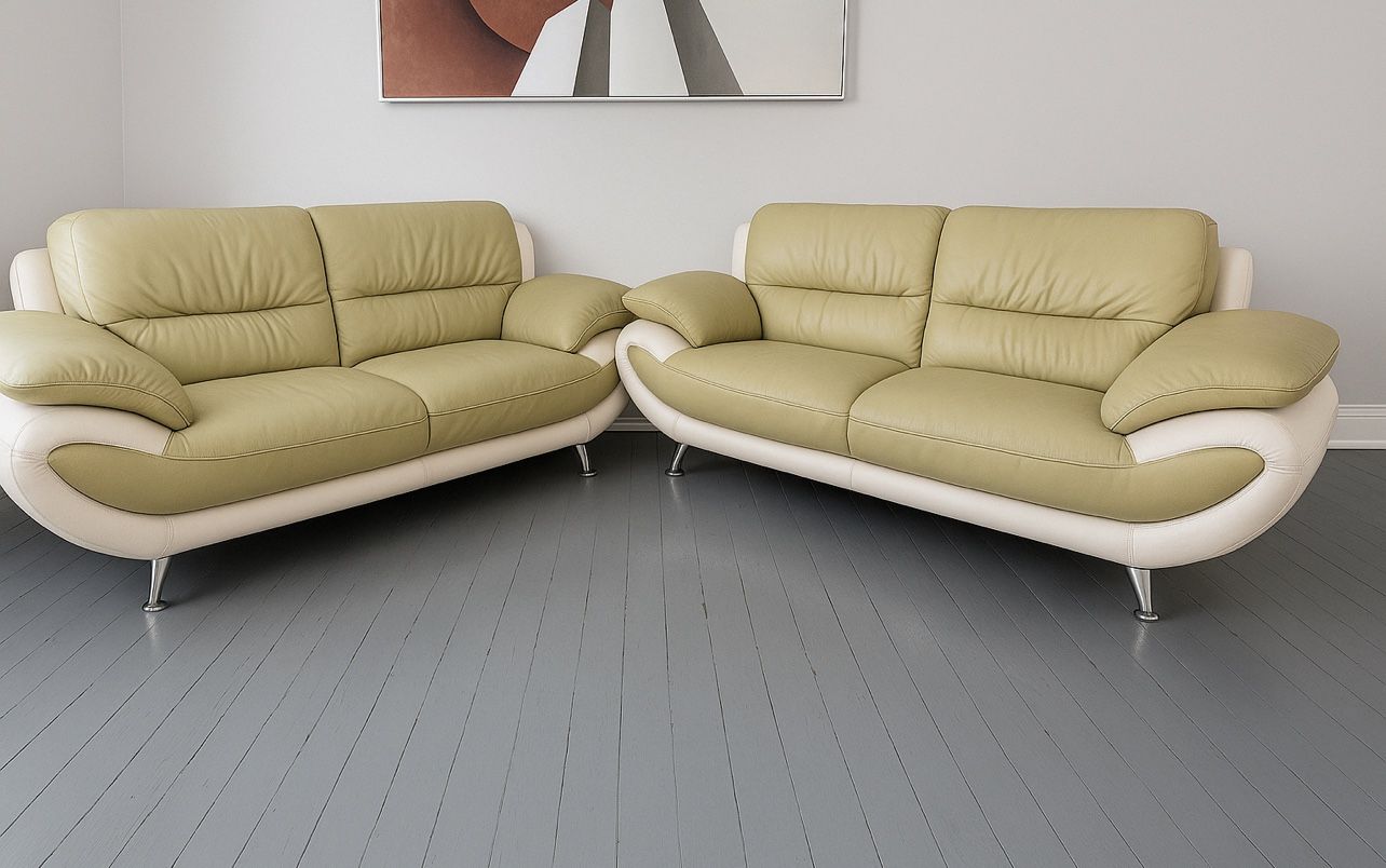 Modern Leather Couch Set - Stylish & Comfortable