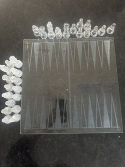 Glass Chess And Checkers  Board Game 