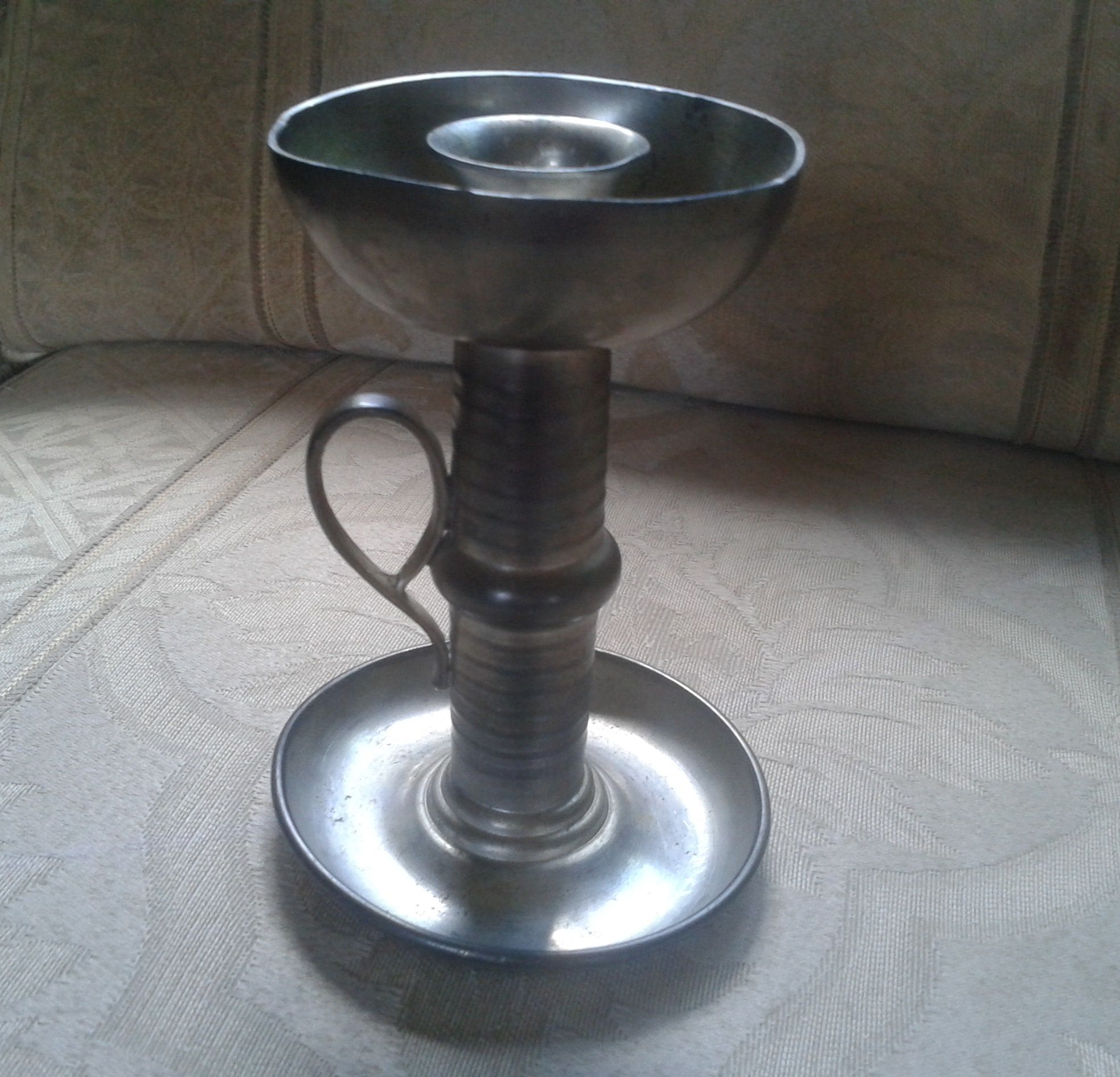 Vintage Dutch Pewter Candle Holder