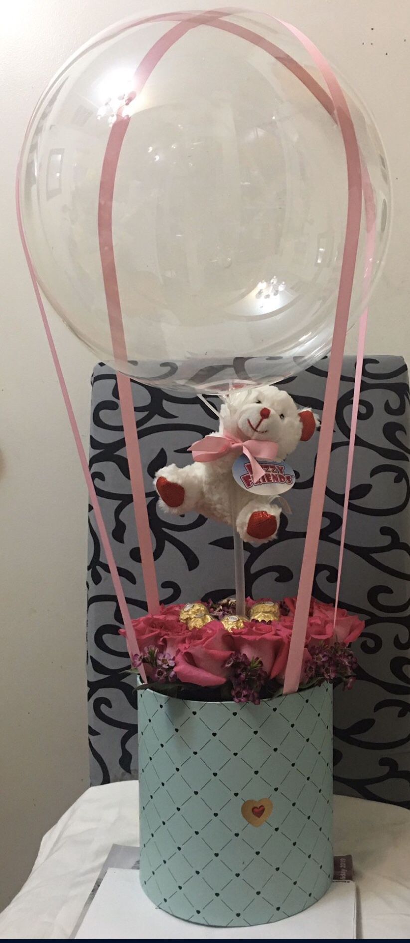 ❤️PERFECT GIFT! FRESH ROSES HOT AIR BLOOMING BALLOON INSPIRED❤️🌹🌹🌹🎈❤️