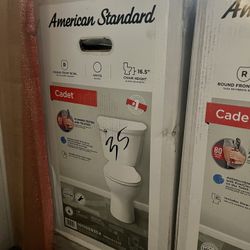 American Standard Cadet 12 in. Antimicrobial 2- Piece 1.28 GPF Single Flush Chair Height Round Toilet with Slow Close Seat in White