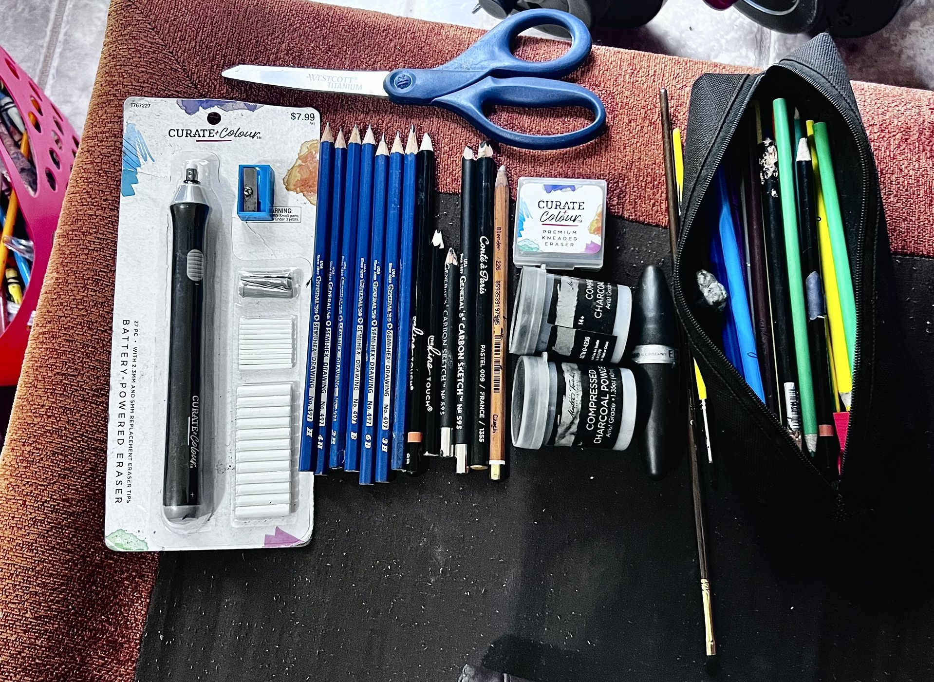 Art Supplies Pencils Charcoal Powder Sharpener Electric Eraser