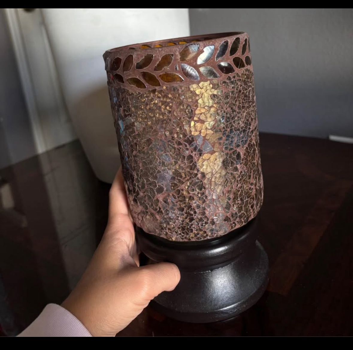 Glass Candle Holder W/stand