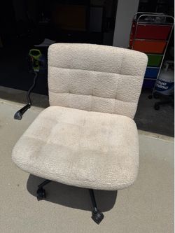 Furnimart Swivel Criss Cross Chair - Teddy Cream