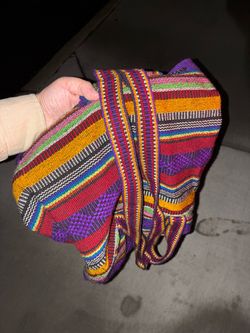 Woven Striped Backpack Bag FROM MEXICO
