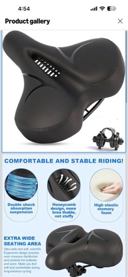 Bike Seat for Men & Women, Comfortable Bicycle Seat with Extra Wide Saddle, Breathable Hollow Design, Shock Absorption for Road Bike, Mountain Bike, E