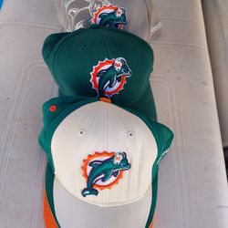 3 Reebok Miami Dolphin Hats