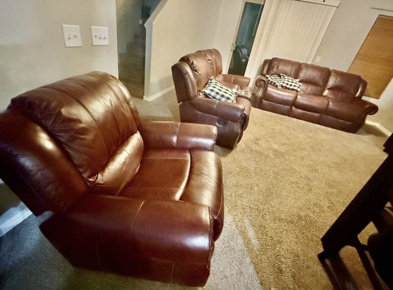 Oxblood Leather Couches 