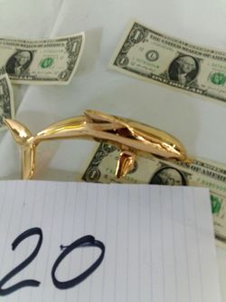 24 Karat Gold Plated Solid Brass Dolphin Sculpture