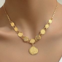 18k Gold Plated coin Necklace 