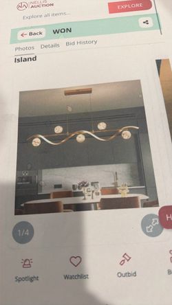 Gold Wave Island Pendant Chandelier