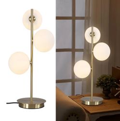 3 Lights Brass Metal Bedside Lamp