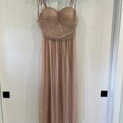 Women’s Large Blush Dress With Tulle And Gold Stars 