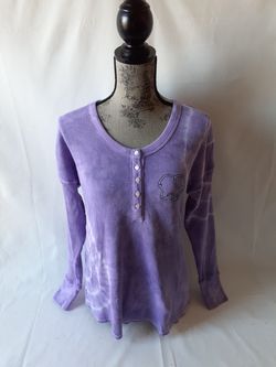 Ivory Ella women's lavender long sleeve button-front top size S
