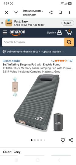 AKUDY Self-Inflating Sleeping Pad with Electric Pump
