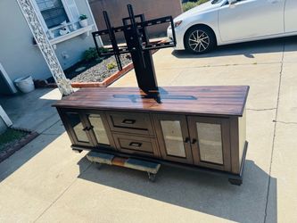 Large Brown Entertainment Center / TV Stand – $200